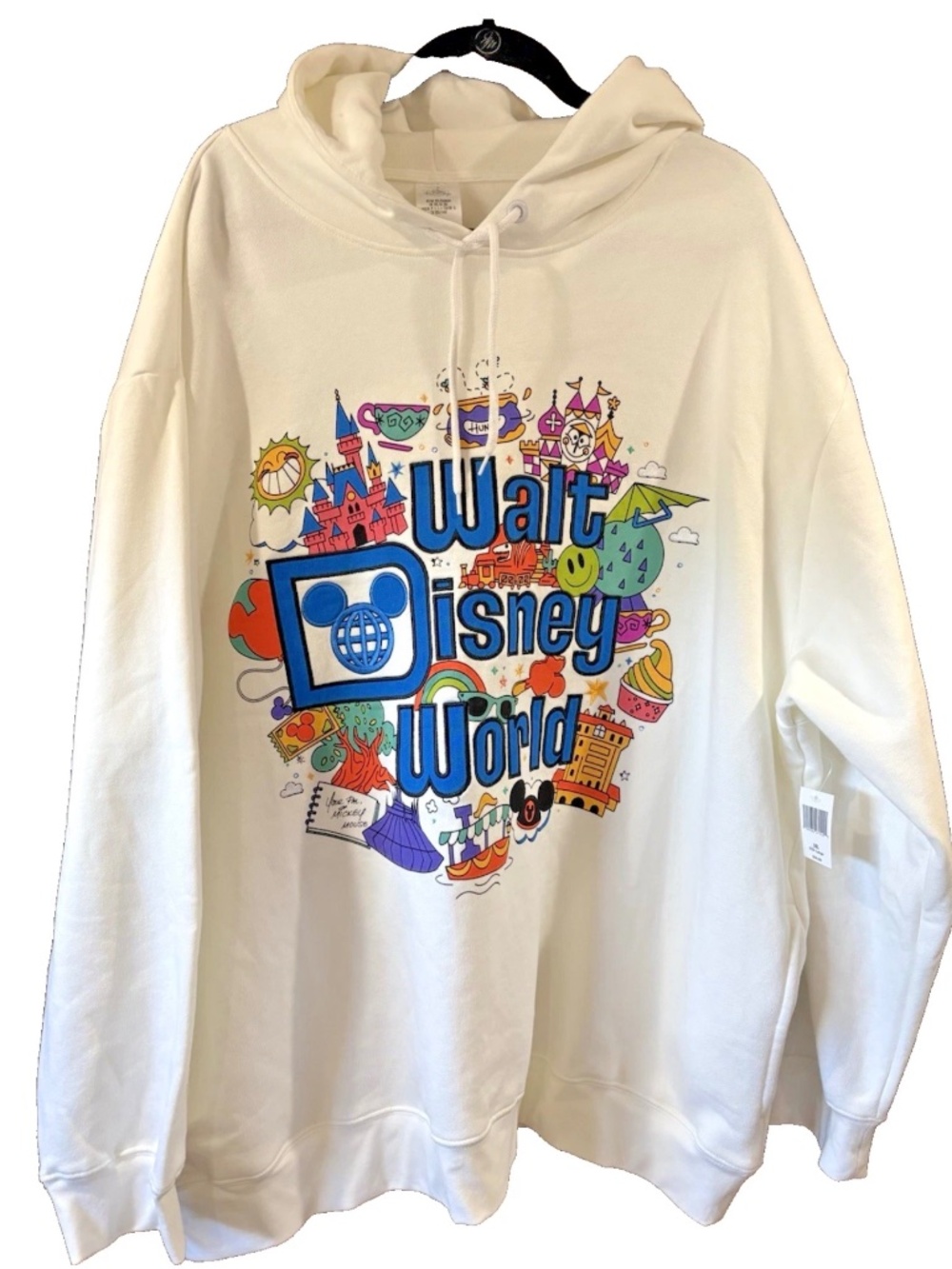 Walt Disney World Parks White Hoodie Play In The Parks Embroidered 3XL NWT